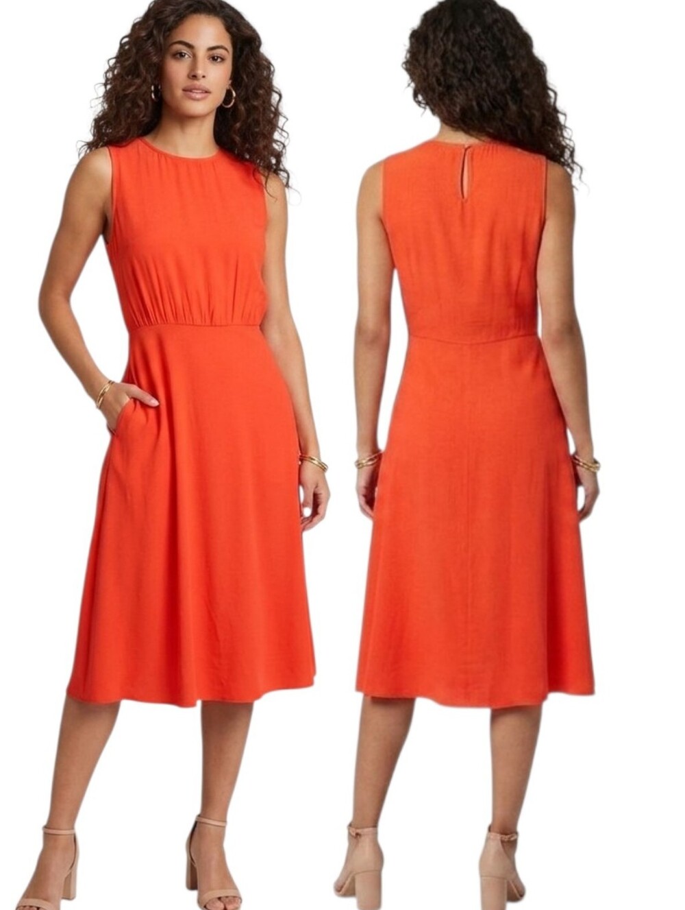TRAFFIC PEOPLE Sleeveless Blouson Midi Dress - Size XS